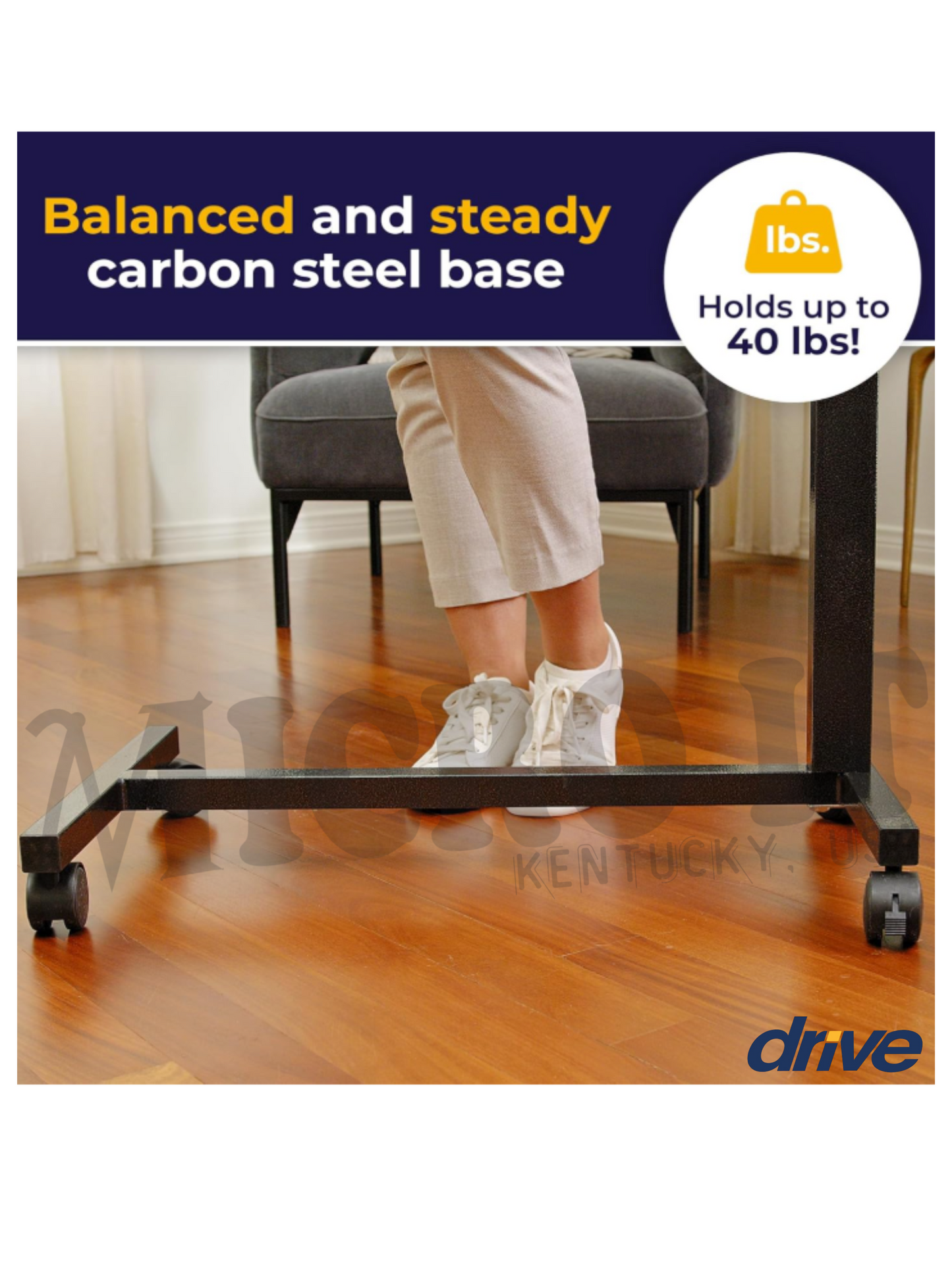 DRIVE MEDICAL TABLE 13067 / OVERBED WITH WHEELS / ADJUSTABLE