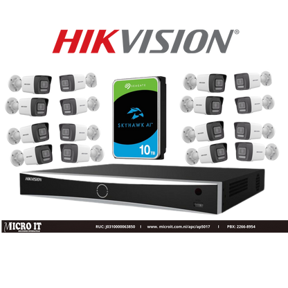 KIT CAMERA IP HIKVISION DS-7616NXI-K2/16P / DS-2CD1043G2-LIUF / ST10000VEZ01/001